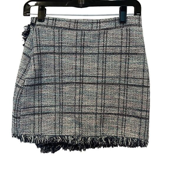Pull&Bear Tartan Plaid Blue Skirt Sz.M - Picture 1 of 4